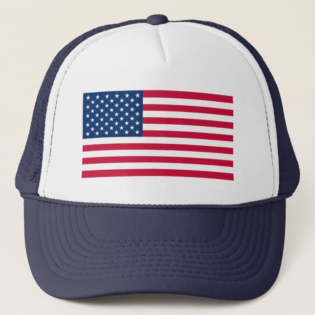 USA Flag Trucker Hat - Patriotic (Front)