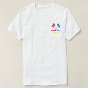 USA Flag - Ukrainian Flag - We Stand With Ukraine T-Shirt