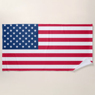 USA Flag - United States of America - Patriotic Beach Towel