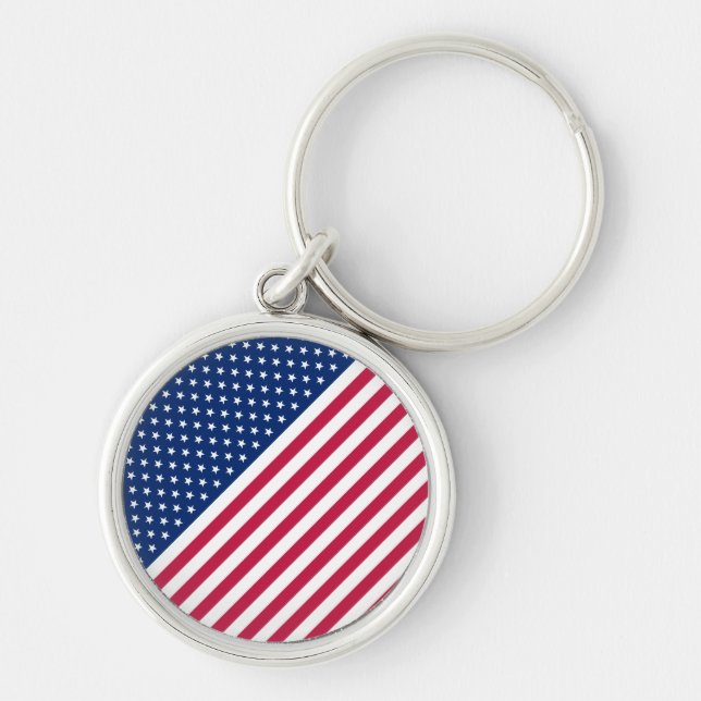 USA Flag US American 4th of July Independence Day Key Ring (Front)