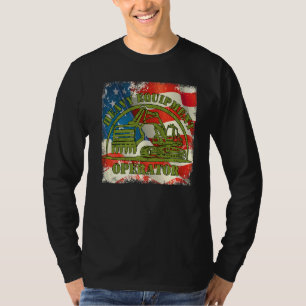 Usa Flag Us Heavy Equipment Excavator Operator Vi T-Shirt