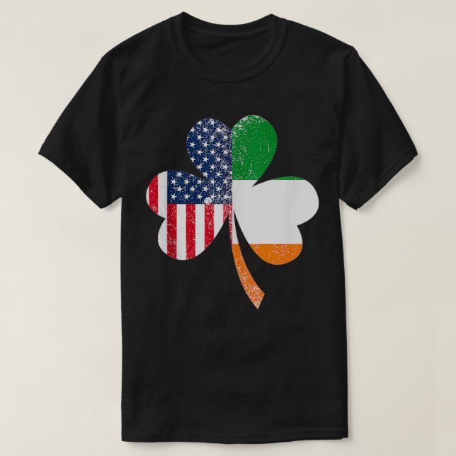 USA Flag US Irish Flag Gifts Ireland  T-Shirt (Design Front)