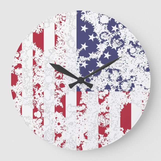 USA flag /USA KCALIMA effect by Masanser Large Clock (Front)