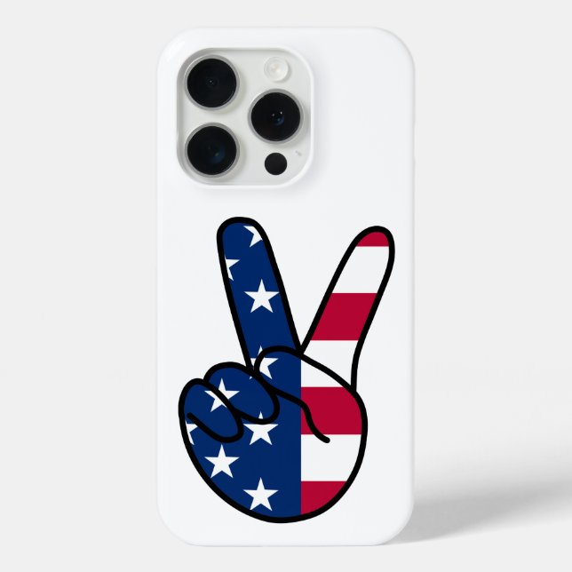 USA Flag V Sign Case-Mate iPhone Case (Back)