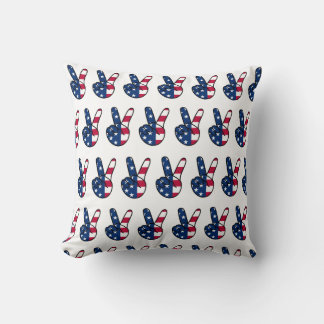 USA Flag V Sign Cushion