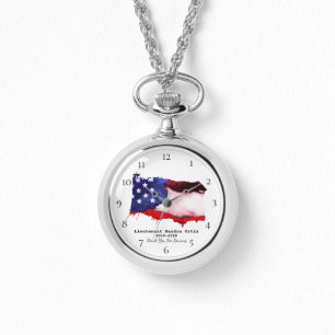 *~* USA Flag Veteran Military Red White Blue Watch