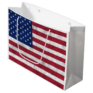 USA flag vintage red white blue America patriotic Large Gift Bag
