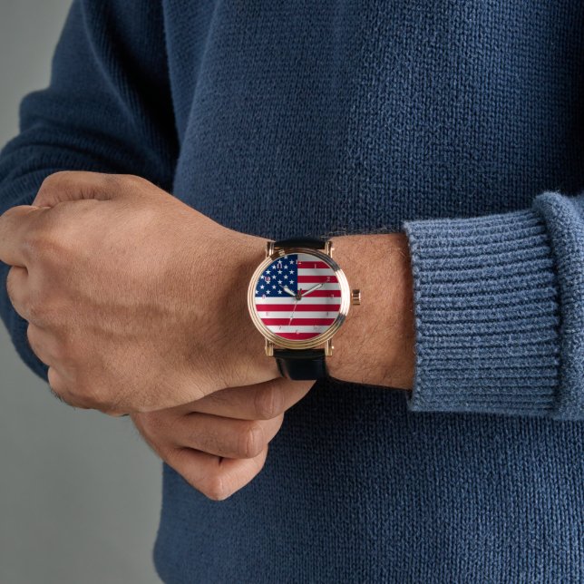 USA Flag Watch - Patriotic (Wrist)