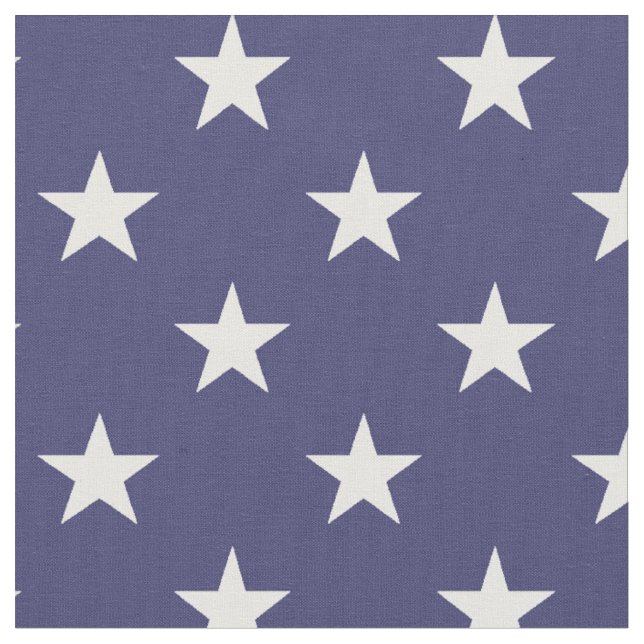 USA Flag White Stars on Flag Blue Fabric (Close Up)