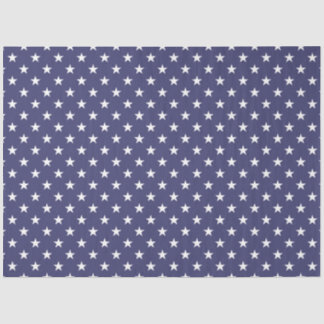 USA Flag White Stars on Flag Blue Tissue Paper
