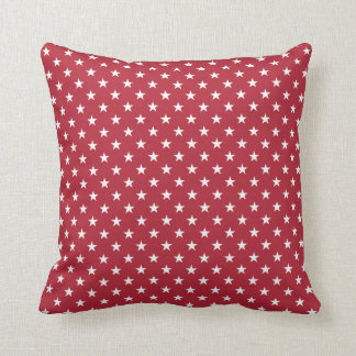 USA Flag White Stars on Flag Red Cushion