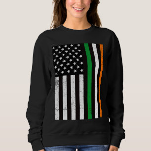 USA Flag With Irish Flag  St Patricks Day Sweatshirt