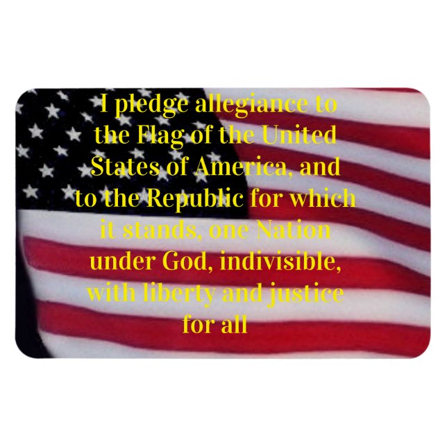 USA flag with pledge magnet (Horizontal)
