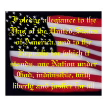 USA flag with pledge overlay print