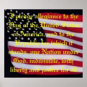 USA flag with pledge overlay print
