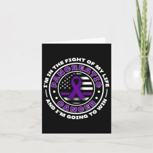 Usa Flag With Purple Ribbons For Pancreatic Cancer Card
