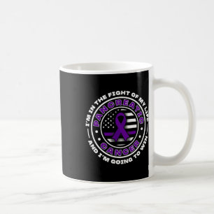 Usa Flag With Purple Ribbons For Pancreatic Cancer Coffee Mug