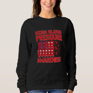 USA flag with red ribbons for high blood pressure  Sweatshirt