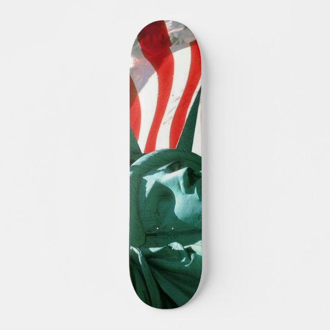 USA Flag with Statue of Liberty Skate Deck (Front)