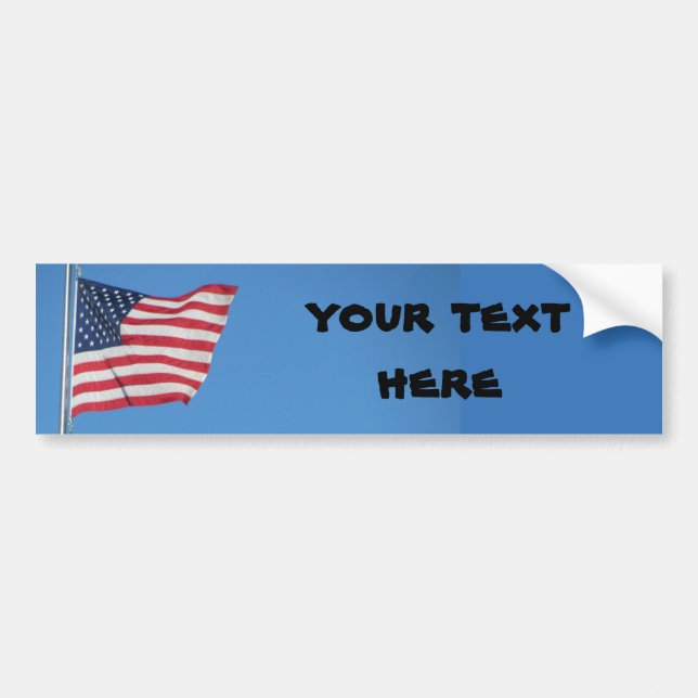 USA Flag with your text Bumper Sticker (Front)