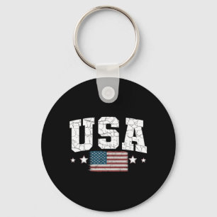 Usa Flag Women Men Kids Patriotic Aamerican Flag Key Ring