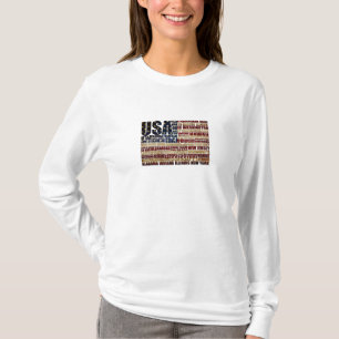 USA Flag Word Cloud All 50 States Art T-Shirt