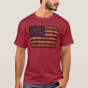 USA Flag Word Cloud All 50 States Art T-Shirt