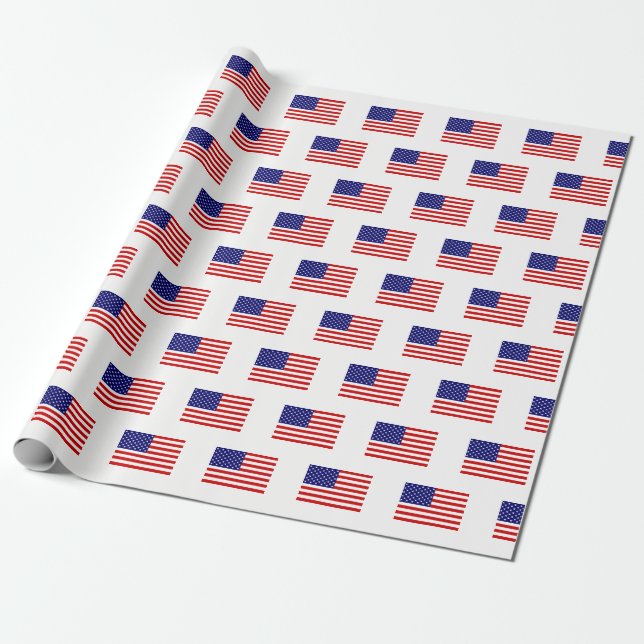 USA Flag wpcnt Wrapping Paper (Unrolled)