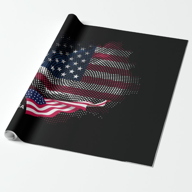 USA flag Wrapping Paper (Unrolled)