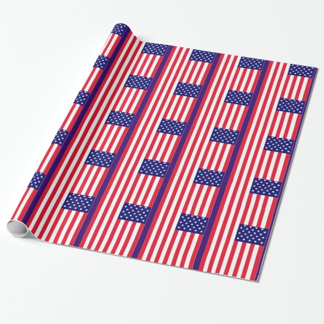 USA Flag Wrapping Paper (Unrolled)