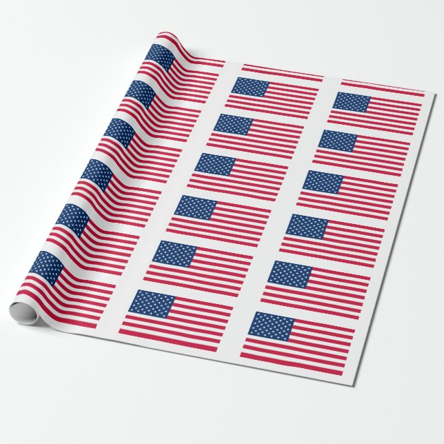 USA Flag Wrapping Paper (Unrolled)