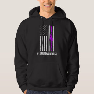 Usa Flagg Lupus Awareness Month Purple Mens & Wome Hoodie