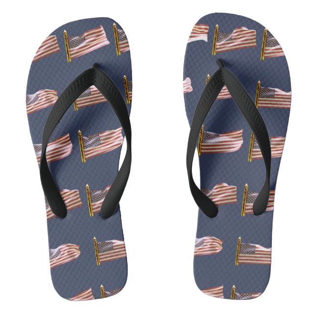 USA Flags Flying Thongs (Footbed)