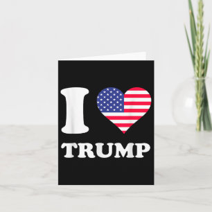 Usa Flags Heart I Love Trump Card