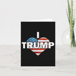 Usa Flags Heart I Love Trump Funny 4th Of July Fat Card