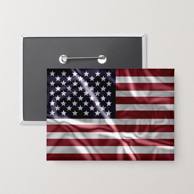 USA Flapping Flag Red, White Stripes, Starry Blue (Front/Back)
