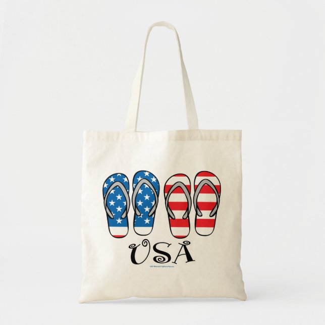 USA Flip Flops Tote Bag (Front)
