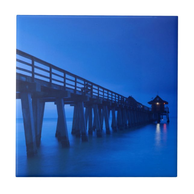 USA, Florida, Gulf Coast, Naples, Naples Pier Ceramic Tile (Front)