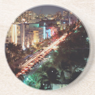 USA, Florida, Miami Beach, Ocean Drive, Art Deco 2 Coaster