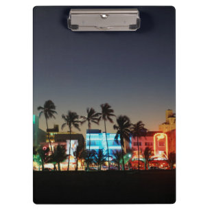 USA, Florida, Miami Beach, Ocean Drive, Art Deco Clipboard