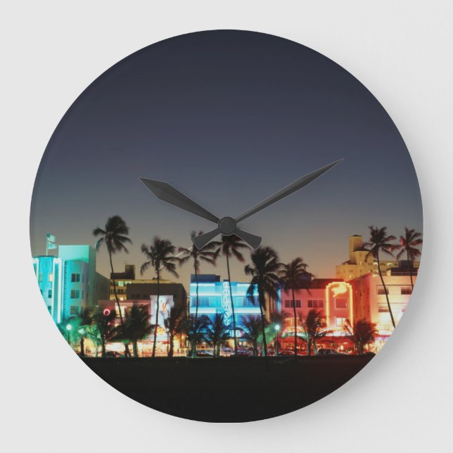 USA, Florida, Miami Beach, Ocean Drive, Art Deco Large Clock (Front)