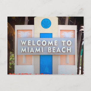 USA - Florida - Miami Beach - Welcome Sign Postcard
