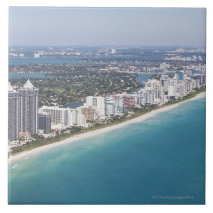USA, Florida, Miami, Cityscape with beach Ceramic Tile