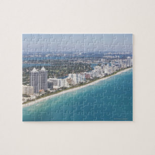 USA, Florida, Miami, Cityscape with beach Jigsaw Puzzle