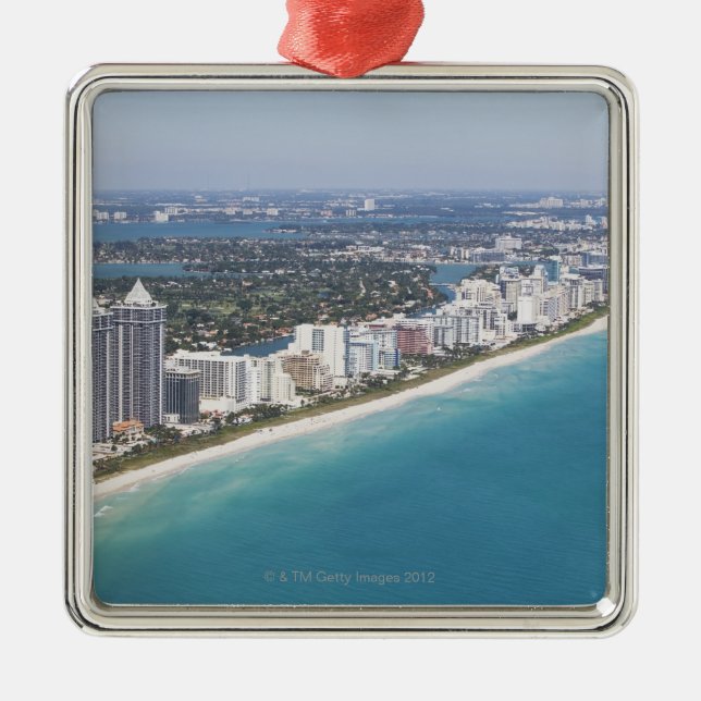 USA, Florida, Miami, Cityscape with beach Metal Ornament (Front)
