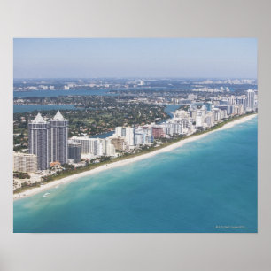 USA, Florida, Miami, Cityscape with beach Poster