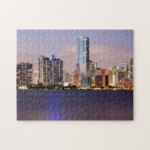 USA, Florida, Miami skyline at dusk 2 Jigsaw Puzzle