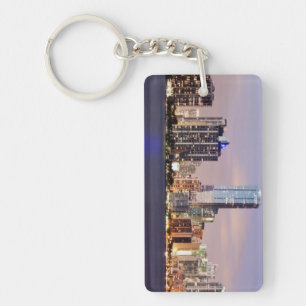 USA, Florida, Miami skyline at dusk 2 Key Ring