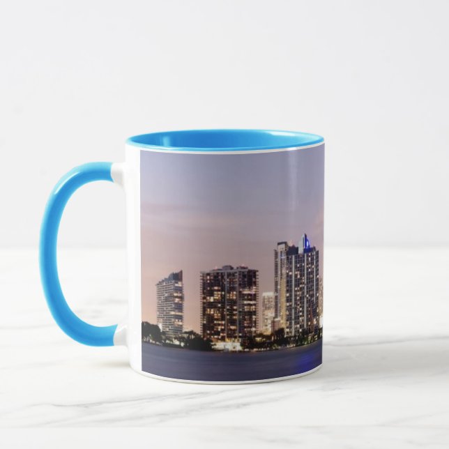 USA, Florida, Miami skyline at dusk 2 Mug (Left)