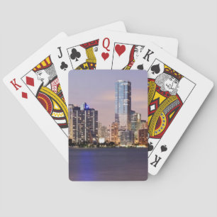 USA, Florida, Miami skyline at dusk 2 Playing Cards